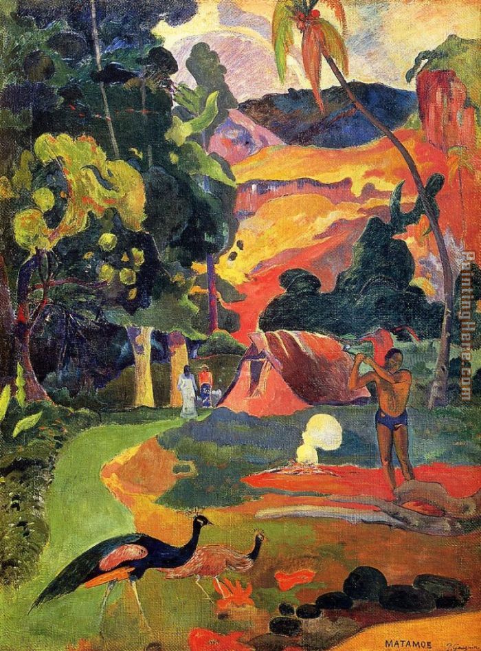 Paul Gauguin Landscape with Peacocks
